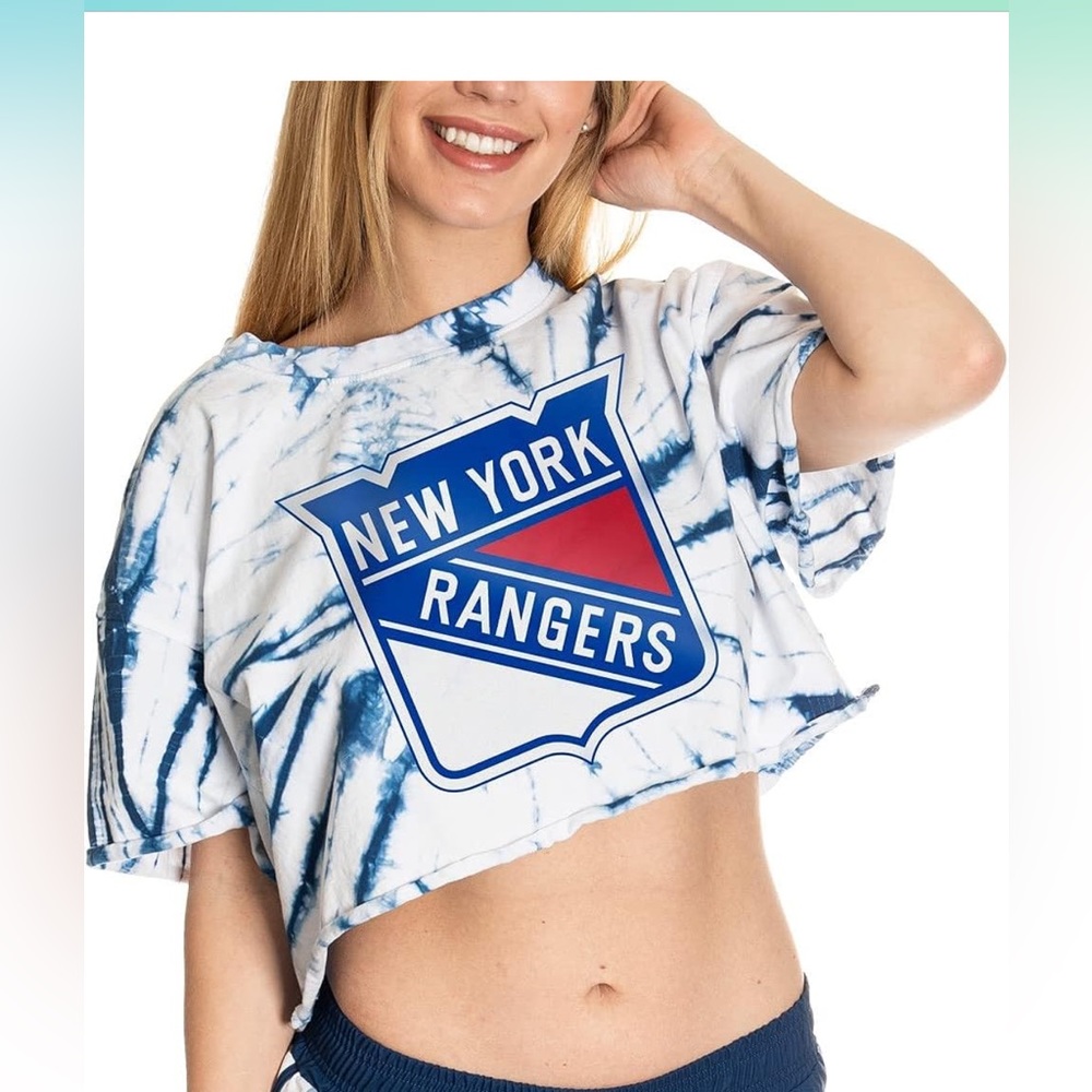 NY Rangers cropped tie dye tee